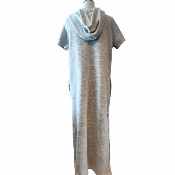 FP Beach Free People Gray Ocean Avenue Hood Pockets Oversized Shapeless Dress S - Picture 3 of 7